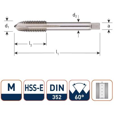 Rotec, Gewindeschneider + Gewindebohrer, 328.1000 HSS-E Maschinengewindebohrer DL DIN 352B M10x1,5 Rotec, Gewindeschneider + Gewindebohrer, 328.1000 HSS-E Maschinengewindebohrer DL DIN 352B M10x1,5
