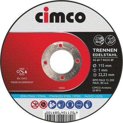 Cimco, Sägeblatt, Trennscheiben in Dose, 10x 125x1,0mm 206842 Cimco, Sägeblatt, Trennscheiben in Dose, 10x 125x1,0mm 206842