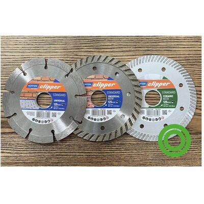 Symantec Norton Clipper, Sägeblatt, Clipper Diamanttrennscheiben SET STANDARD - TURBO - CERAMIC 125mm 3 Stück Symantec Norton Clipper, Sägeblatt, Clipper Diamanttrennscheiben SET STANDARD - TURBO - CERAMIC 125mm 3 Stück