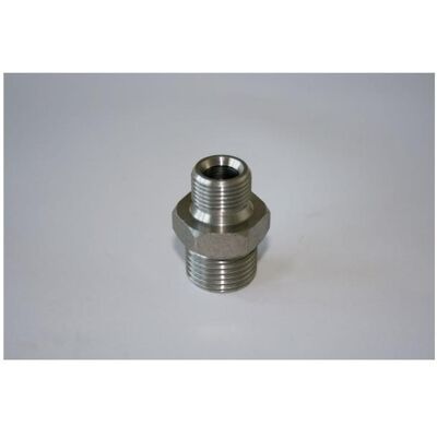 Elmag, Zubehör Druckluftwerkzeug, - HD-Doppelnippel *Edelstahl AISI 304* AG 1/2' x AG 3/8', bis 400 bar Elmag, Zubehör Druckluftwerkzeug, - HD-Doppelnippel *Edelstahl AISI 304* AG 1/2' x AG 3/8', bis 400 bar