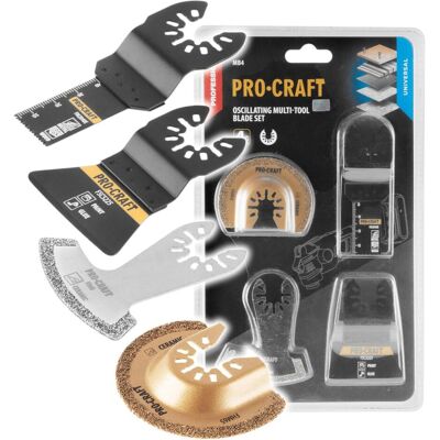 Procraft, Multifunktionswerkzeug, MB4 Universal Zubehör Set 4 tlg. für oszillierende Multifunktionswerkzeuge Procraft, Multifunktionswerkzeug, MB4 Universal Zubehör Set 4 tlg. für oszillierende Multifunktionswerkzeuge