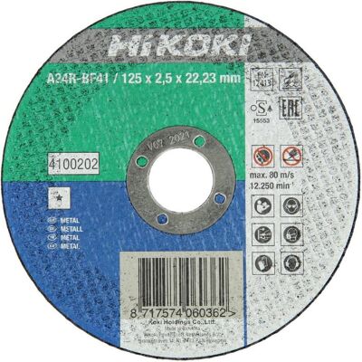 Hikoki, Sägeblatt, Zubehör 4100203 Trennscheibe 150x2,5x22,23 mm flach/Stahl Hikoki, Sägeblatt, Zubehör 4100203 Trennscheibe 150x2,5x22,23 mm flach/Stahl
