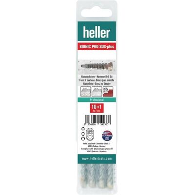 Heller, Bohrereinsatz, Tools BionicPro SDS-plus Hammerbohrer, Ø 12 x 200/260 mm, 10 + 1! (12 mm) Heller, Bohrereinsatz, Tools BionicPro SDS-plus Hammerbohrer, Ø 12 x 200/260 mm, 10 + 1! (12 mm)