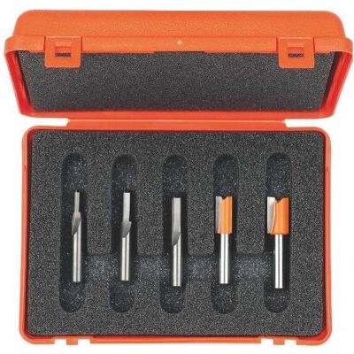 CMT, Fräser, 700.005.01 Satz mit 5 Fräsern im PVC-Etui mit 6-mm-Schaft CMT, Fräser, 700.005.01 Satz mit 5 Fräsern im PVC-Etui mit 6-mm-Schaft