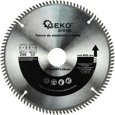 GEKO, Sägeblatt, Trennscheibe für Aluminium + Untersetzung, 200x32 mm 100T GEKO, Sägeblatt, Trennscheibe für Aluminium + Untersetzung, 200x32 mm 100T