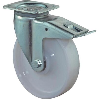 BS Rollen, Möbelrollen, Schwerlastlenkrolle Rad-Ø 150 mm Tragfähigkeit 700 kg mit Feststeller Kunststoff 135x110mm BS Rollen, Möbelrollen, Schwerlastlenkrolle Rad-Ø 150 mm Tragfähigkeit 700 kg mit Feststeller Kunststoff 135x110mm