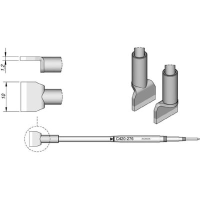 JBC Lötspitze Serie C420, C420276/10,0 mm, für Dual-In-Line-IC (Lötspitze), Lötgerät Zubehör JBC Lötspitze Serie C420, C420276/10,0 mm, für Dual-In-Line-IC (Lötspitze), Lötgerät Zubehör
