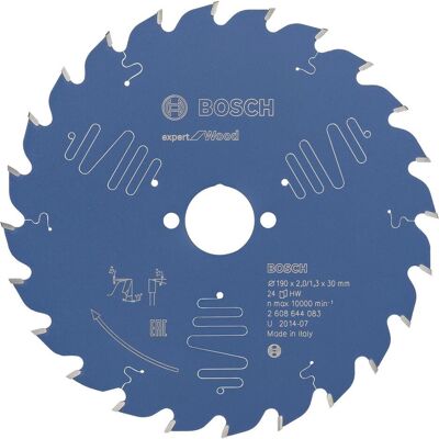Bosch Professional Zubehör, Sägeblatt, Kreissägeblatt Expert for Wood, 190 x 30 x 2,0 mm, 24 Bosch Professional Zubehör, Sägeblatt, Kreissägeblatt Expert for Wood, 190 x 30 x 2,0 mm, 24