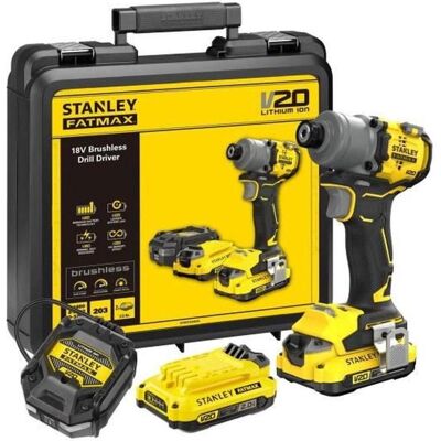 STANLEY SFMCF830D2K-QW Schlagbohrmaschine - 203 Nm, 18V, 2 Ah Akkus STANLEY SFMCF830D2K-QW Schlagbohrmaschine - 203 Nm, 18V, 2 Ah Akkus