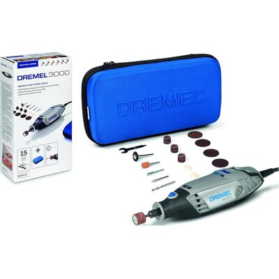 Dremel, Multifunktionswerkzeug, 3000 Multifunktionswerkzeug - Italienische Version (130 Watt, Set mit 15 Zubehörteilen, Drehz (Multifunktionswerkzeug, Rotationswerkzeug) Dremel, Multifunktionswerkzeug, 3000 Multifunktionswerkzeug - Italienische Version (130 Watt, Set mit 15 Zubehörteilen, Drehz (Multifunktionswerkzeug, Rotationswerkzeug)