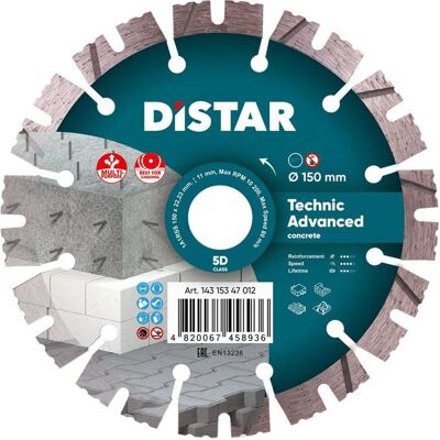 Distar, Sägeblatt, TECHNIC ADVANCED DIAMANTTRENNSCHEIBE 150 x 2 3/1 5 x 11 x 22 23 Distar, Sägeblatt, TECHNIC ADVANCED DIAMANTTRENNSCHEIBE 150 x 2 3/1 5 x 11 x 22 23