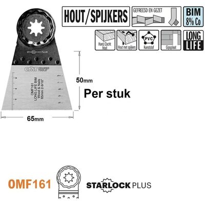 CMT, Sägeblatt, OMF161-X1 Multitool Sägeblatt für Holz mit Nägeln 65 mm 1 Stück CMT, Sägeblatt, OMF161-X1 Multitool Sägeblatt für Holz mit Nägeln 65 mm 1 Stück