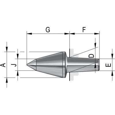 Röhm, Drehmaschine, Auswechselbare Einsätze für mitlaufende Zentrierspitzen. Grösse 102. 60°VL Röhm, Drehmaschine, Auswechselbare Einsätze für mitlaufende Zentrierspitzen. Grösse 102. 60°VL