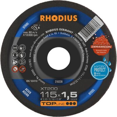 Rhodius, Sägeblatt, TOPline XT200 EXTENDED Extradünne Trennscheibe 115 x 1,5 x 22,23 mm Rhodius, Sägeblatt, TOPline XT200 EXTENDED Extradünne Trennscheibe 115 x 1,5 x 22,23 mm
