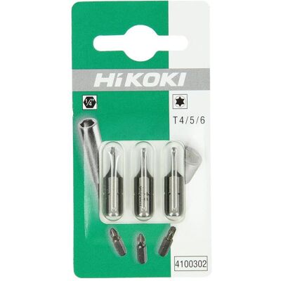 Hikoki, Bits, Zubehör 4100302 Bits 1/4" Torx T4 / T5 / T6 - 25mm Hikoki, Bits, Zubehör 4100302 Bits 1/4" Torx T4 / T5 / T6 - 25mm