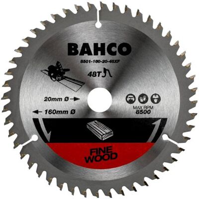 Bahco Sägeblatt, 48-Zähne Kreissageblätter für Tauchsägen in Holz 165 mm x 20 mm Bahco Sägeblatt, 48-Zähne Kreissageblätter für Tauchsägen in Holz 165 mm x 20 mm