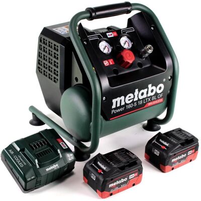 Metabo, Kompressor, Power 160-5 18 LTX BL OF Akku Kompressor 18 V 8,0 bar Brushless + 2x LiHD Akkupack 8,0 Ah + (5 l, 8 Bar) Metabo, Kompressor, Power 160-5 18 LTX BL OF Akku Kompressor 18 V 8,0 bar Brushless + 2x LiHD Akkupack 8,0 Ah + (5 l, 8 Bar)