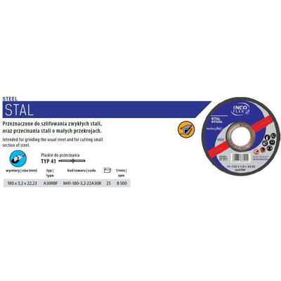 Incoflex, Sägeblatt, Metallscheibe 180 x 3,2 x 22,2 mm Incoflex, Sägeblatt, Metallscheibe 180 x 3,2 x 22,2 mm