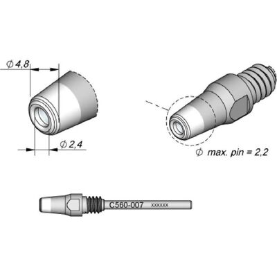 JBC Entlötspitze Serie C560, C560007/Ø 2,4 mm, 4,8 mm, Pincleaning (Entlötset), Lötgerät Zubehör JBC Entlötspitze Serie C560, C560007/Ø 2,4 mm, 4,8 mm, Pincleaning (Entlötset), Lötgerät Zubehör
