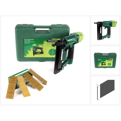 Prebena, Tacker + Nagelpistole, 2XR-J50 Druckluftnagler im Transportkoffer + Stauchkopfnägel Brads 40 mm 5000 Stück Prebena, Tacker + Nagelpistole, 2XR-J50 Druckluftnagler im Transportkoffer + Stauchkopfnägel Brads 40 mm 5000 Stück