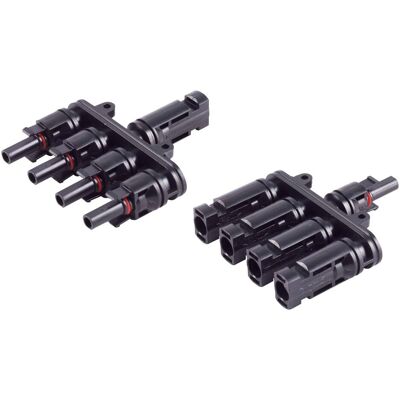 Shiverpeaks, Zubehör Stromerzeuger, S/CONN maximum connectivity PV4 T-Adapter Set, 4/1, IP68, 1.5kV, schwarz (Solarstecker) Shiverpeaks, Zubehör Stromerzeuger, S/CONN maximum connectivity PV4 T-Adapter Set, 4/1, IP68, 1.5kV, schwarz (Solarstecker)
