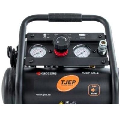 Kyocera Kompressor, Tjep Silent kompressor 4/5-2 - 2 cylinder, 3,8L tank, 49 liter/min v 0 bar, max 9 bar (3.80 l, 9 Bar) Kyocera Kompressor, Tjep Silent kompressor 4/5-2 - 2 cylinder, 3,8L tank, 49 liter/min v 0 bar, max 9 bar (3.80 l, 9 Bar)
