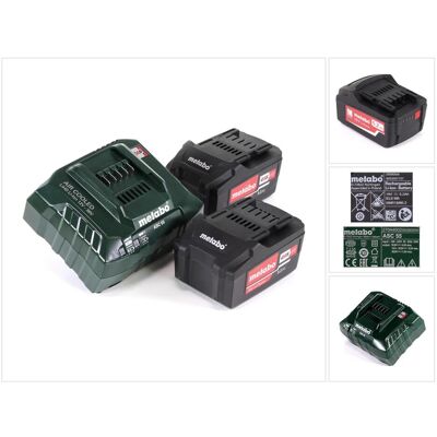 Metabo, Werkzeugakku + Ladegerät, Akku Basis Set 18V mit 2x Akku 5,2Ah ( 625592000 ) + Ladegerät ASC 55 ( 627044000 ) (18 V) Metabo, Werkzeugakku + Ladegerät, Akku Basis Set 18V mit 2x Akku 5,2Ah ( 625592000 ) + Ladegerät ASC 55 ( 627044000 ) (18 V)