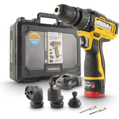 Powerplus, Bohrmaschine + Akkuschrauber, Kompakter 4-in-1 Multifunktionsschraubendreher (Bohrschrauber) Powerplus, Bohrmaschine + Akkuschrauber, Kompakter 4-in-1 Multifunktionsschraubendreher (Bohrschrauber)