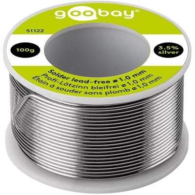 Goobay Profi-Lötzinn bleifrei, ø 1,0 mm, 100 g (Lötzinn), Lötgerät Zubehör, Grau Goobay Profi-Lötzinn bleifrei, ø 1,0 mm, 100 g (Lötzinn), Lötgerät Zubehör, Grau