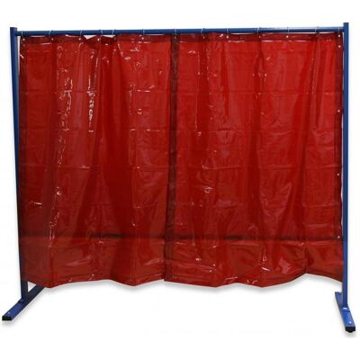 Elmag, Schweissgerät, Schweisserschutzwand 1-teilig mit Folienvorhang rot Elmag, Schweissgerät, Schweisserschutzwand 1-teilig mit Folienvorhang rot
