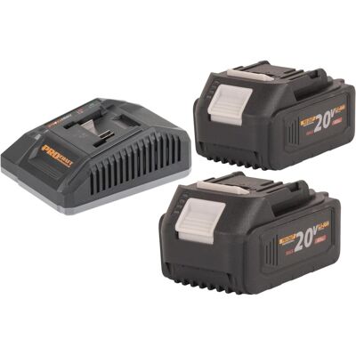 Procraft, Werkzeugakku + Ladegerät, Starter Pack C20/6.5 Schnell Ladegerät 20 V 6,5 A + 2x 20/4 Akku 4,0 Ah (20 V) Procraft, Werkzeugakku + Ladegerät, Starter Pack C20/6.5 Schnell Ladegerät 20 V 6,5 A + 2x 20/4 Akku 4,0 Ah (20 V)