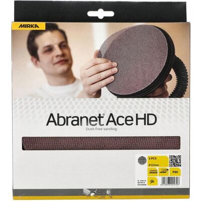 Mirka Ace hd Schleifscheiben - 225mm, P80, 5 St - Wand- & Oberflächen Schleifen Mirka Ace hd Schleifscheiben - 225mm, P80, 5 St - Wand- & Oberflächen Schleifen