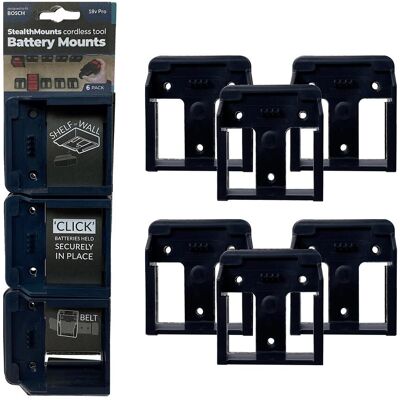 StealthMounts BM-BO18-BLU-6 Blaue Batteriehalter für Bosch 18V - Akku Zubehör StealthMounts BM-BO18-BLU-6 Blaue Batteriehalter für Bosch 18V - Akku Zubehör