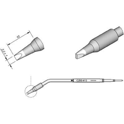 JBC Lötspitze Serie C250, Meisselform, C250413/2,2 x 1 mm, gerade (Lötspitze), Lötgerät Zubehör JBC Lötspitze Serie C250, Meisselform, C250413/2,2 x 1 mm, gerade (Lötspitze), Lötgerät Zubehör