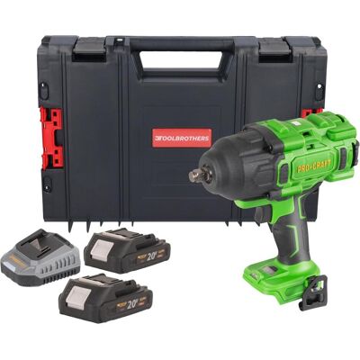 Procraft, Bohrmaschine + Akkuschrauber, PWA80bb Akku Schlagschrauber 20 V 1600 Nm 1/2" Brushless + 2x Akku 2,0 Ah + Ladegerät + (Schlagschrauber) Procraft, Bohrmaschine + Akkuschrauber, PWA80bb Akku Schlagschrauber 20 V 1600 Nm 1/2" Brushless + 2x Akku 2,0 Ah + Ladegerät + (Schlagschrauber)