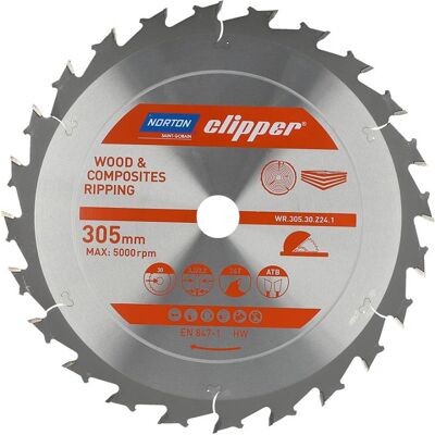 Norton Kreissägeblatt - 305mm, 24 Zähne, Holz & Verbundstoffe - Kreissägeblatt Norton Kreissägeblatt - 305mm, 24 Zähne, Holz & Verbundstoffe - Kreissägeblatt