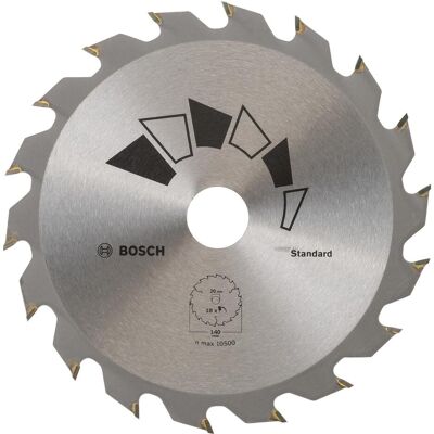 Bosch Zubehör, Sägeblatt, Kreissägeblatt STANDARD D= 140 mm Bohrung= 20 mm Z= 18 Bosch Zubehör, Sägeblatt, Kreissägeblatt STANDARD D= 140 mm Bohrung= 20 mm Z= 18