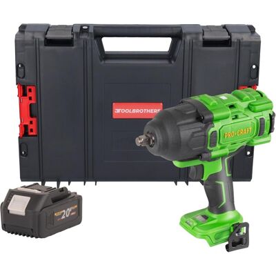 Procraft, Bohrmaschine + Akkuschrauber, PWA80bb Akku Schlagschrauber 20 V 1600 Nm 1/2" Brushless + 1x Akku 4,0 Ah + RHINO Toolcase (Schlagschrauber) Procraft, Bohrmaschine + Akkuschrauber, PWA80bb Akku Schlagschrauber 20 V 1600 Nm 1/2" Brushless + 1x Akku 4,0 Ah + RHINO Toolcase (Schlagschrauber)