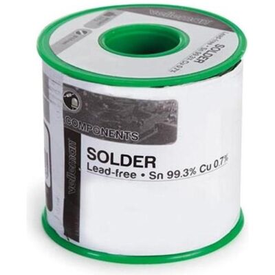 Velleman Lead-Free Solder Sn 99.3% Cu 0.7% 0.8mm 500G (Ersatzteil), Lötgerät Zubehör, Grau Velleman Lead-Free Solder Sn 99.3% Cu 0.7% 0.8mm 500G (Ersatzteil), Lötgerät Zubehör, Grau