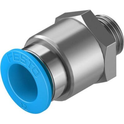 Festo, Zubehör Befestigungstechnik, Push-in Fitting, Male G1/4, 12mm Festo, Zubehör Befestigungstechnik, Push-in Fitting, Male G1/4, 12mm