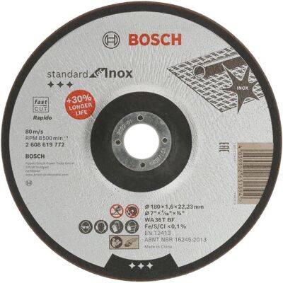 Bosch Professional Zubehör, Sägeblatt, PRO Stainless Steel and Metal Trennscheibe, 180 x 1,6 x 22,23 mm Bosch Professional Zubehör, Sägeblatt, PRO Stainless Steel and Metal Trennscheibe, 180 x 1,6 x 22,23 mm
