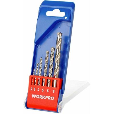 Workpro, Bohrereinsatz, Satz Bohrer 2, 3, 4, 5, 6 y 8 mm Metall 6 Stücke (2 Millimeter, 3 Millimeter, 4 Millimeter, 5 Millimeter, 6 Millimeter, 8 Millimeter) Workpro, Bohrereinsatz, Satz Bohrer 2, 3, 4, 5, 6 y 8 mm Metall 6 Stücke (2 Millimeter, 3 Millimeter, 4 Millimeter, 5 Millimeter, 6 Millimeter, 8 Millimeter)