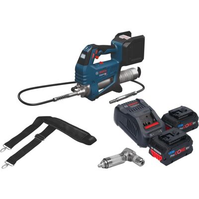 Professional, Kartuschenpistole + Fettpresse, Bosch GFP 18V-10 Akku Fettpresse 18 V 10000 psi + 2x ProCORE Akku 5,5 Ah + Ladegerät (Fettpresse) Professional, Kartuschenpistole + Fettpresse, Bosch GFP 18V-10 Akku Fettpresse 18 V 10000 psi + 2x ProCORE Akku 5,5 Ah + Ladegerät (Fettpresse)