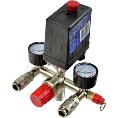 GEKO, Kompressor, Ersatzdruckschalterventil mit Druckanzeige (12 Bar) GEKO, Kompressor, Ersatzdruckschalterventil mit Druckanzeige (12 Bar)