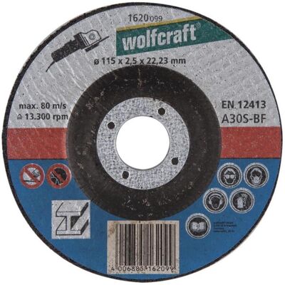 wolfcraft, Sägeblatt, 1 Trennscheibe Met. gek. ø115x2,5x22,2mm wolfcraft, Sägeblatt, 1 Trennscheibe Met. gek. ø115x2,5x22,2mm