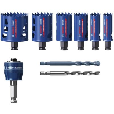 Bosch Professional Zubehör, Lochsäge, EXPERT Multi Material PC Plus Lochsägen-Set mit Zentrierbohrer, 22/25/35/40/51/68 mm, 9-tlg. Bosch Professional Zubehör, Lochsäge, EXPERT Multi Material PC Plus Lochsägen-Set mit Zentrierbohrer, 22/25/35/40/51/68 mm, 9-tlg.