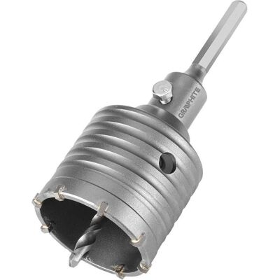 Graphite, Lochsäge, Gabellochsäge 65 mm mit HEX-Adapter und Vorbohrer Graphite, Lochsäge, Gabellochsäge 65 mm mit HEX-Adapter und Vorbohrer