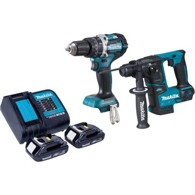 Makita, Bohrmaschine + Akkuschrauber, DLX 2278 SY Akku Kombo Kit + DHP 484 Schlagbohrschrauber 54 Nm + DHR 171 Bohrhammer 1,2 J + (Bohrhammer, Schlagbohrschrauber) Makita, Bohrmaschine + Akkuschrauber, DLX 2278 SY Akku Kombo Kit + DHP 484 Schlagbohrschrauber 54 Nm + DHR 171 Bohrhammer 1,2 J + (Bohrhammer, Schlagbohrschrauber)