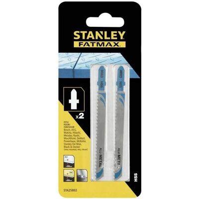 Stanley Sägeblatt, 2Stk. Stichsägeblatt HSS Aluminium <30mm, Metall <10mm Hi-Tech, für schnelle Schnitte, T-Aufnahme, 7 Stanley Sägeblatt, 2Stk. Stichsägeblatt HSS Aluminium <30mm, Metall <10mm Hi-Tech, für schnelle Schnitte, T-Aufnahme, 7