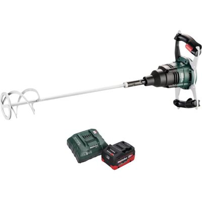 Metabo, Rührwerk + Mörtelrührer, RW 18 LTX 120 Akku Rührwerk 18 V 40 l Mischmenge 1x LiHD Akku 5,5 Ah + Ladegerät (Farbrührer + Mörtelrührer) Metabo, Rührwerk + Mörtelrührer, RW 18 LTX 120 Akku Rührwerk 18 V 40 l Mischmenge 1x LiHD Akku 5,5 Ah + Ladegerät (Farbrührer + Mörtelrührer)